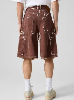Irregular print cargo Bermuda short