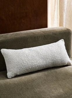 Ivory bouclé fabric removable-cover cushion