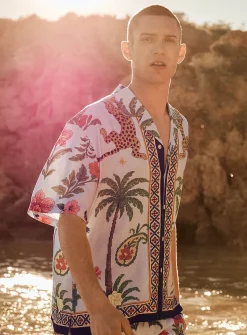 Jaguar tapestry camp shirt