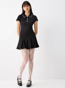 Jewels polo collar minidress