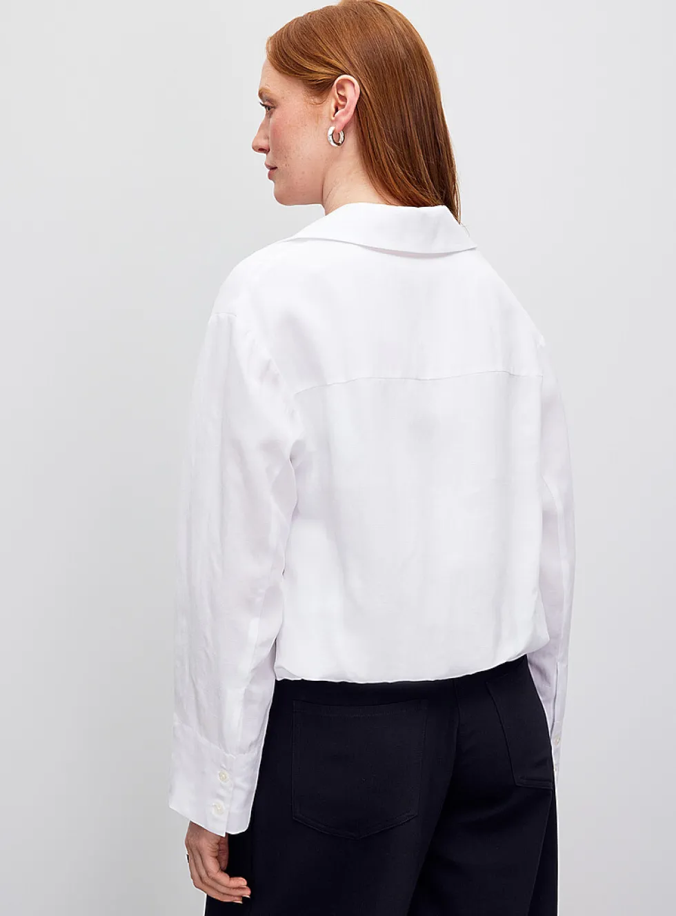 Johnny collar flowy balloon blouse