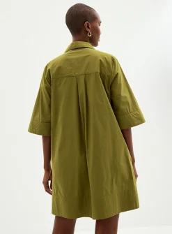 Johnny collar poplin dress