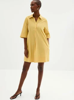 Johnny collar poplin dress