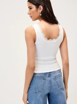 Lace collar cropped cami