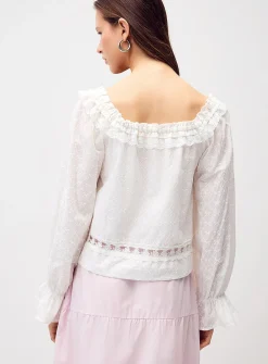 Lace square-neck blouse
