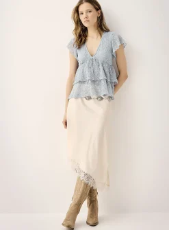 Lace tiered blouse