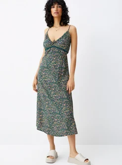 Lace trim floral dress