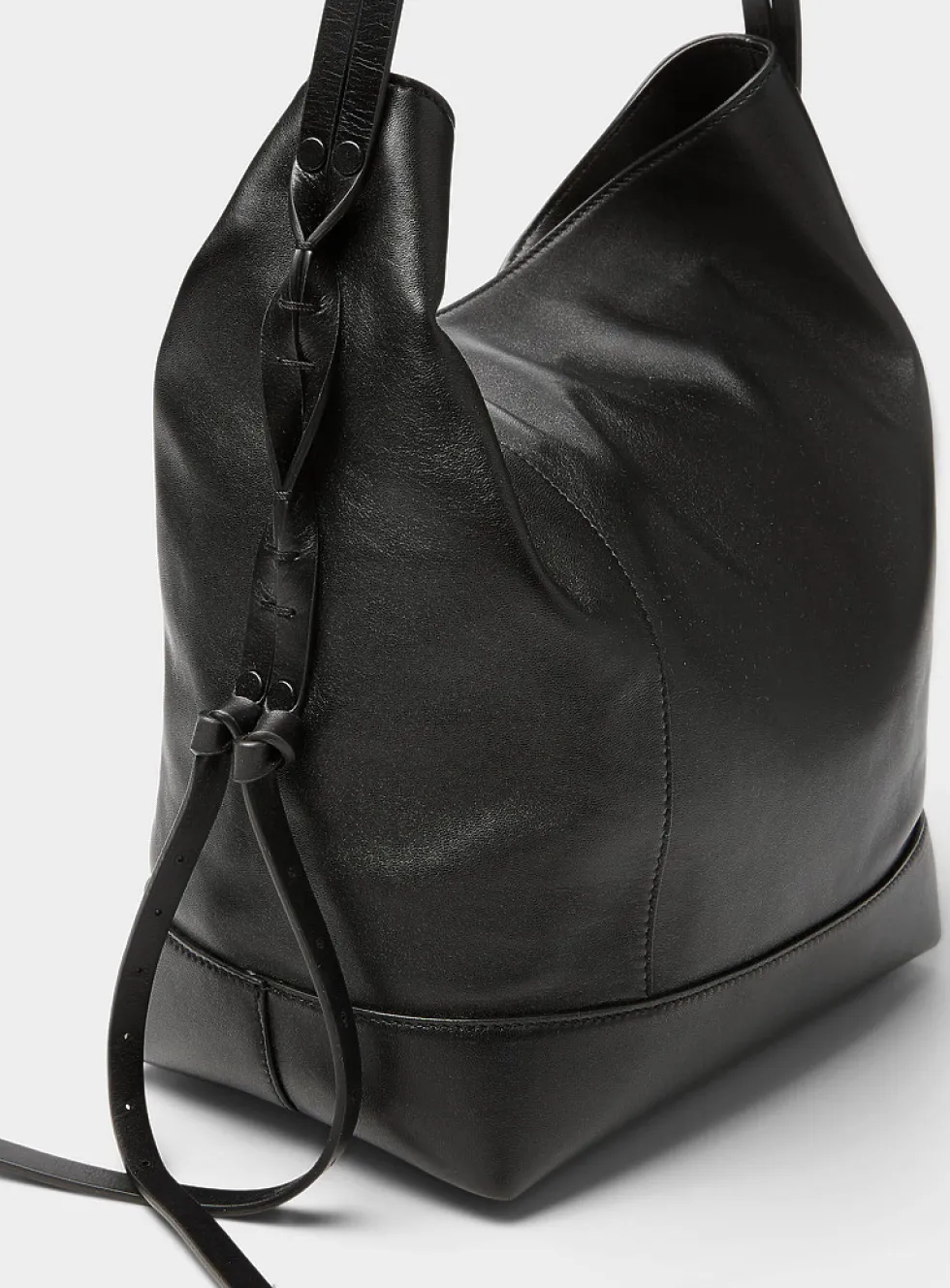 Lambskin leather hobo bag