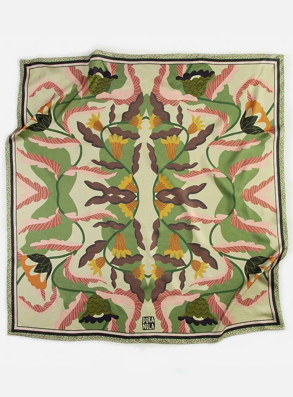 Large colourful pure silk scarf