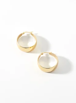 Large flat golden hoops