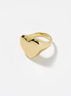 Large golden heart ring