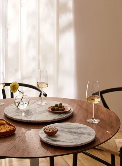 Large marble rotating tray