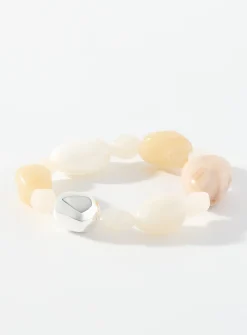 Large pale-hued stone bracelet