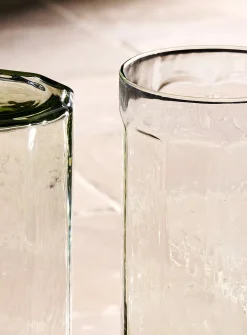 Large textured faceted glasses
