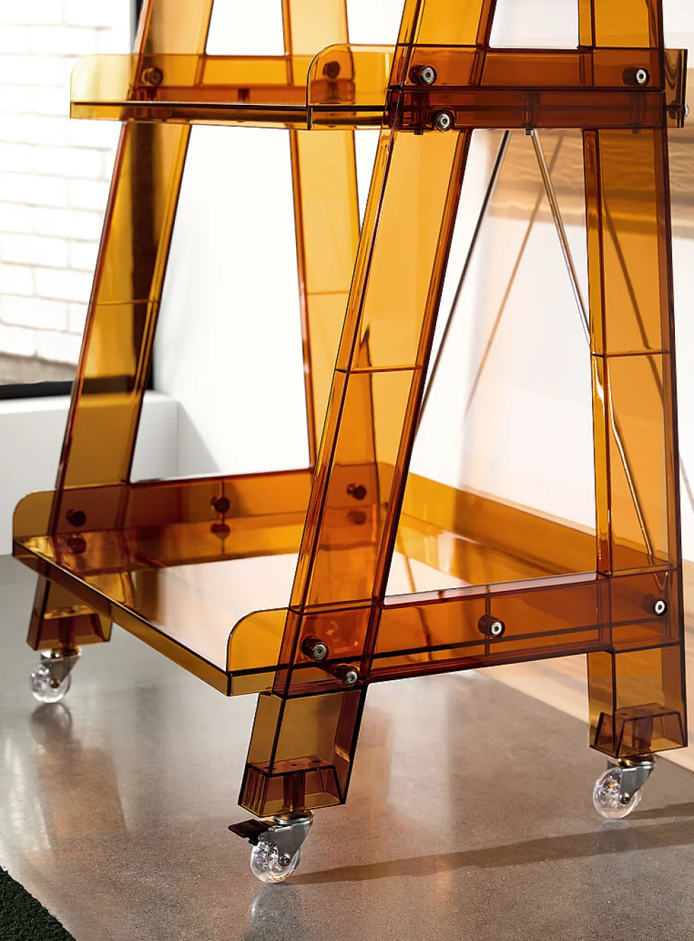 Large wheeled polycarbonate shelving