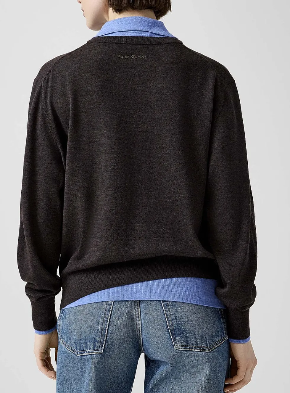 Layered pure wool fooler sweater