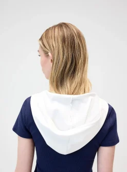 Layered-look hooded T-shirt