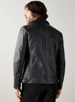 Leather biker jacket
