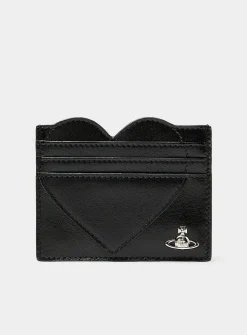 Leather heart-themed cardholder