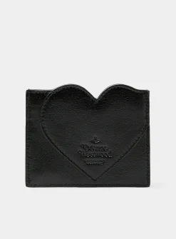 Leather heart-themed cardholder