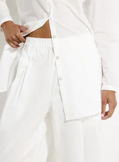 Lightweight cotton wide-leg pant