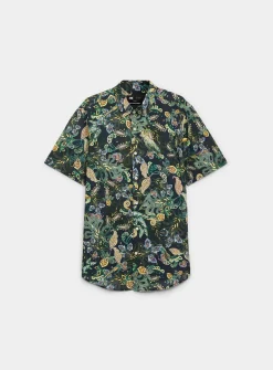 Lightweight floral voile shirt