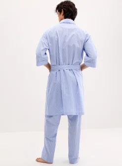Lightweight patterned poplin robe