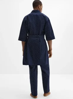 Lightweight patterned poplin robe