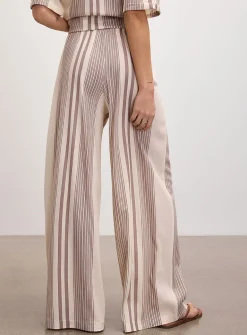 Lightweight piqué knit wide-leg pant