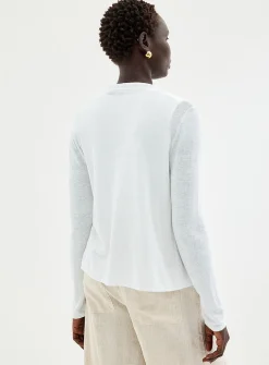 Linen blend open cardigan