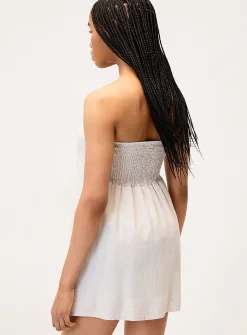Linen blend tube minidress