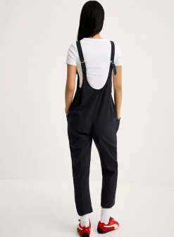 Linen-blend barrel-leg bodysuit