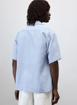Linen-blend camp shirt