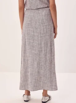 Linen-blend maxi skirt