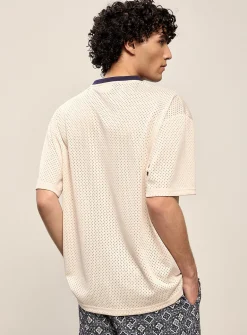 Logo perforated basketball T-shirt