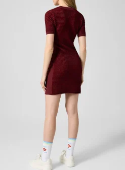Logo textured knit minidress