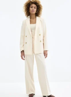 Long double-breasted blazer