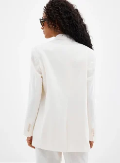 Long loose linen-cotton blazer