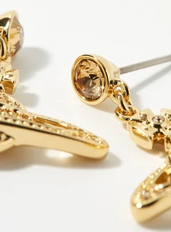 Long mini bas relief earrings