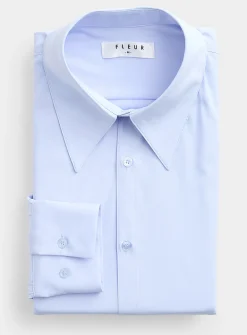Long-point-collar shirt