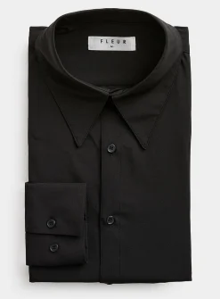 Long-point-collar shirt