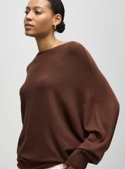 Loose boat-neck sweater