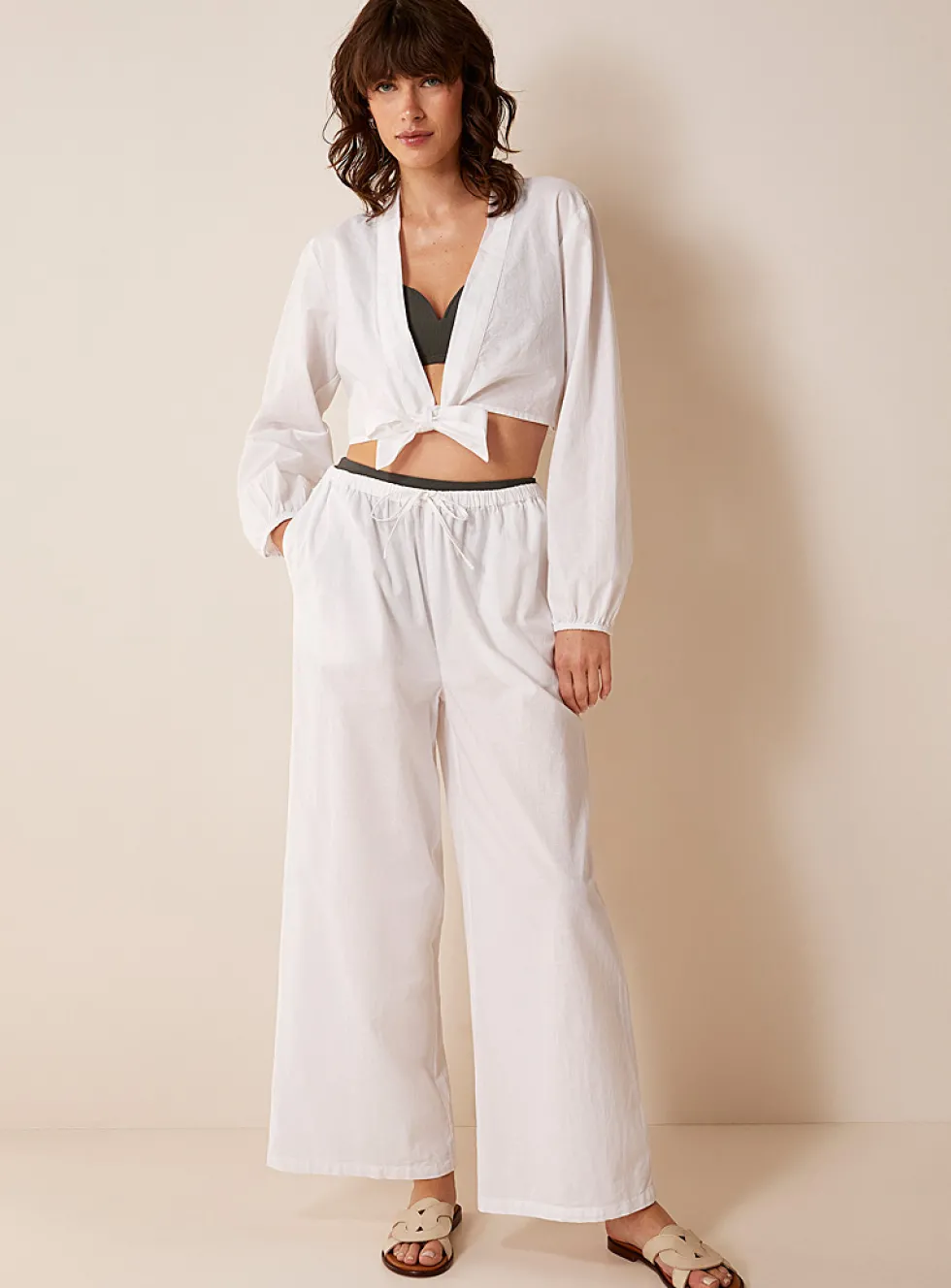 Loose cotton-linen pant