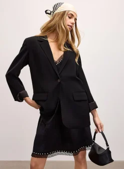 Loose fluid single-button blazer