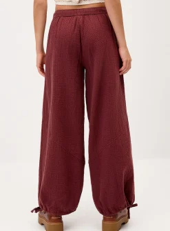 Loose organic cotton gauze jogger