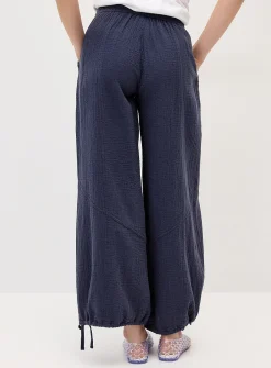 Loose organic cotton gauze jogger
