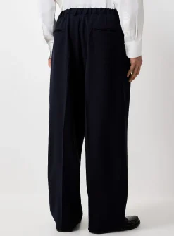 Loose pleated comfort-waist pant