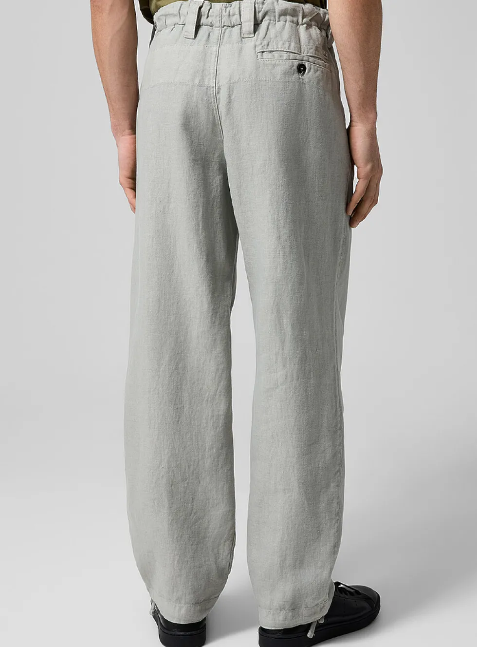 Loose pure linen cargo pant