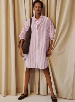 Loose striped shirtdress