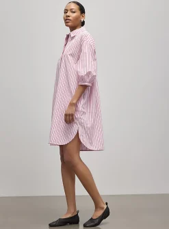 Loose striped shirtdress